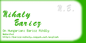 mihaly baricz business card