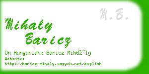 mihaly baricz business card